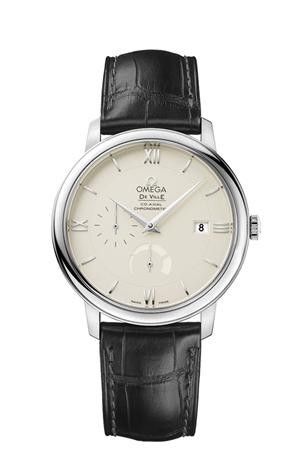 Omega De Ville Prestige Co-Axial 39.5 Power Reserve Stainless Steel / Ivory / GUM Red Square